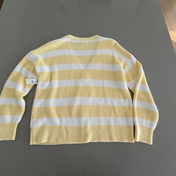 NWT Striped Lightweight Shaker-Stitch Cardigan Knit Button Sweater Sz Large NEW - Picture 7 of 7